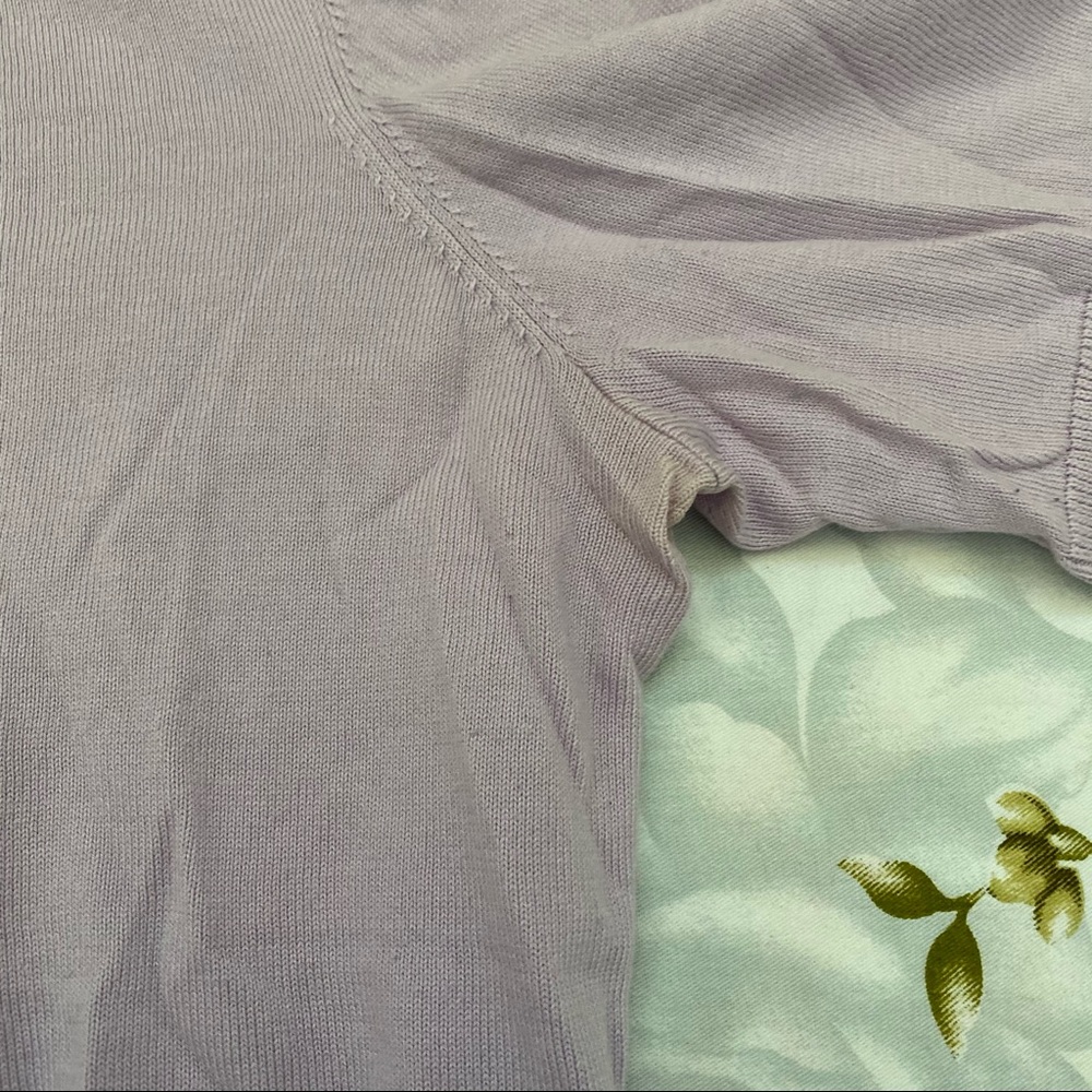 Talbots Size MP Lilac Short Sleeve Blouse - Picture 3 of 8
